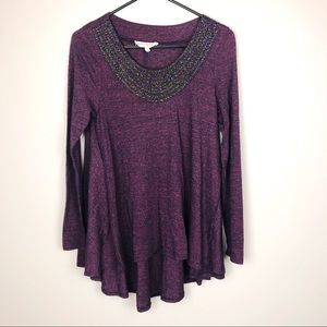 Altar’d State tunic with beaded neckline purple